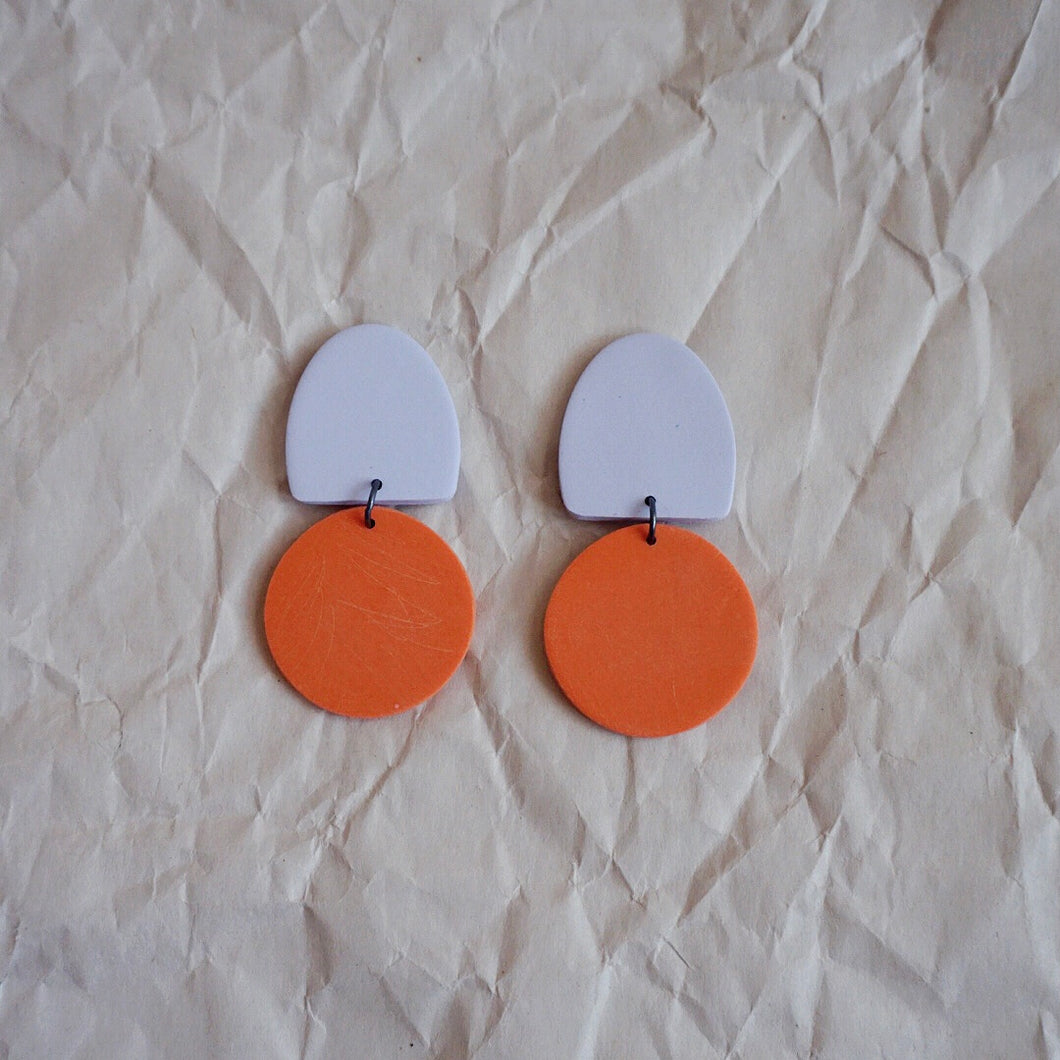 De Nada Small Dangle Earrings // Periwinkle & Tangerine