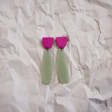 Load image into Gallery viewer, Louise Elongated Earrings // Sea glass
