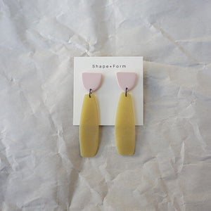 Louise Elongated Earrings // Translucent Chartreuse