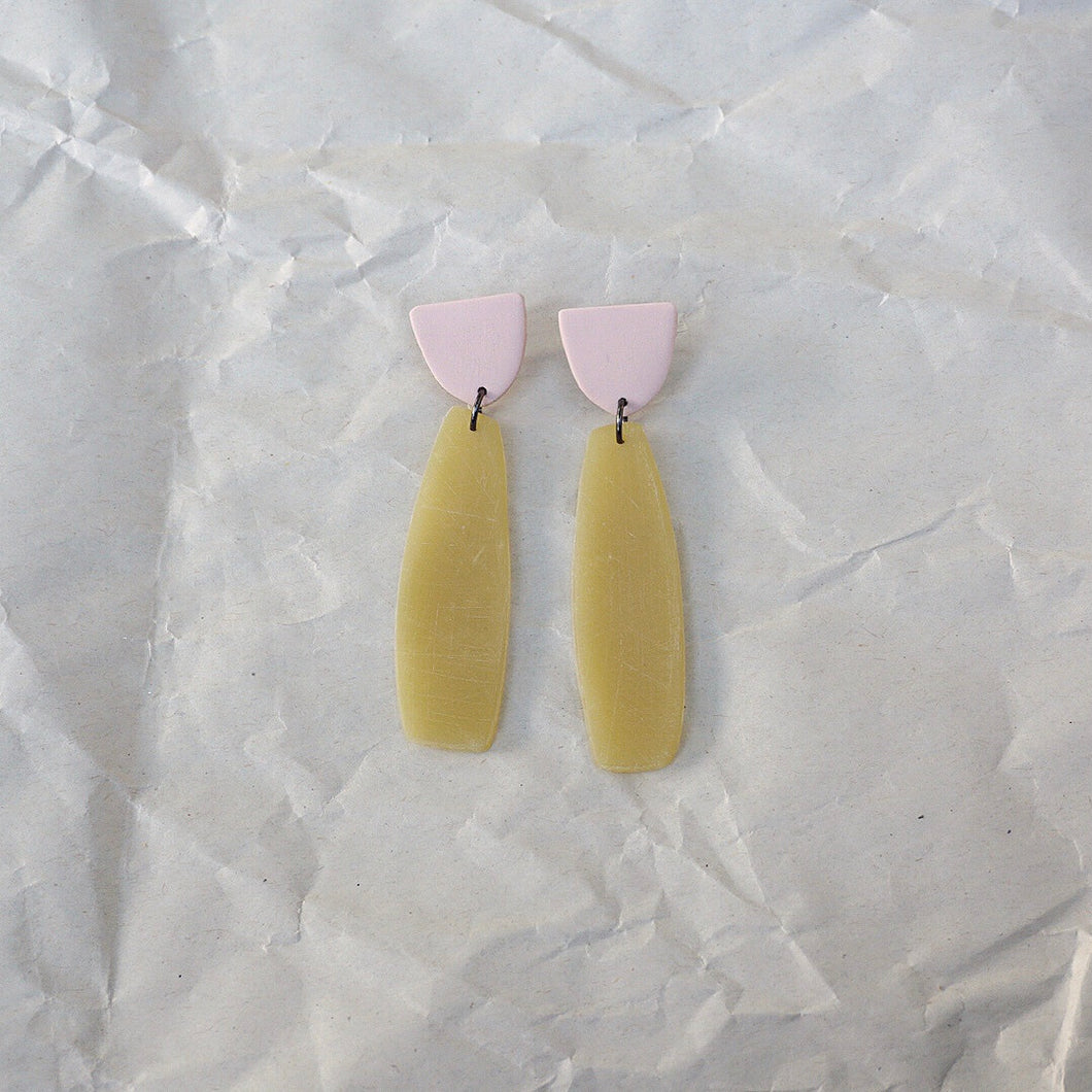 Louise Elongated Earrings // Translucent Chartreuse
