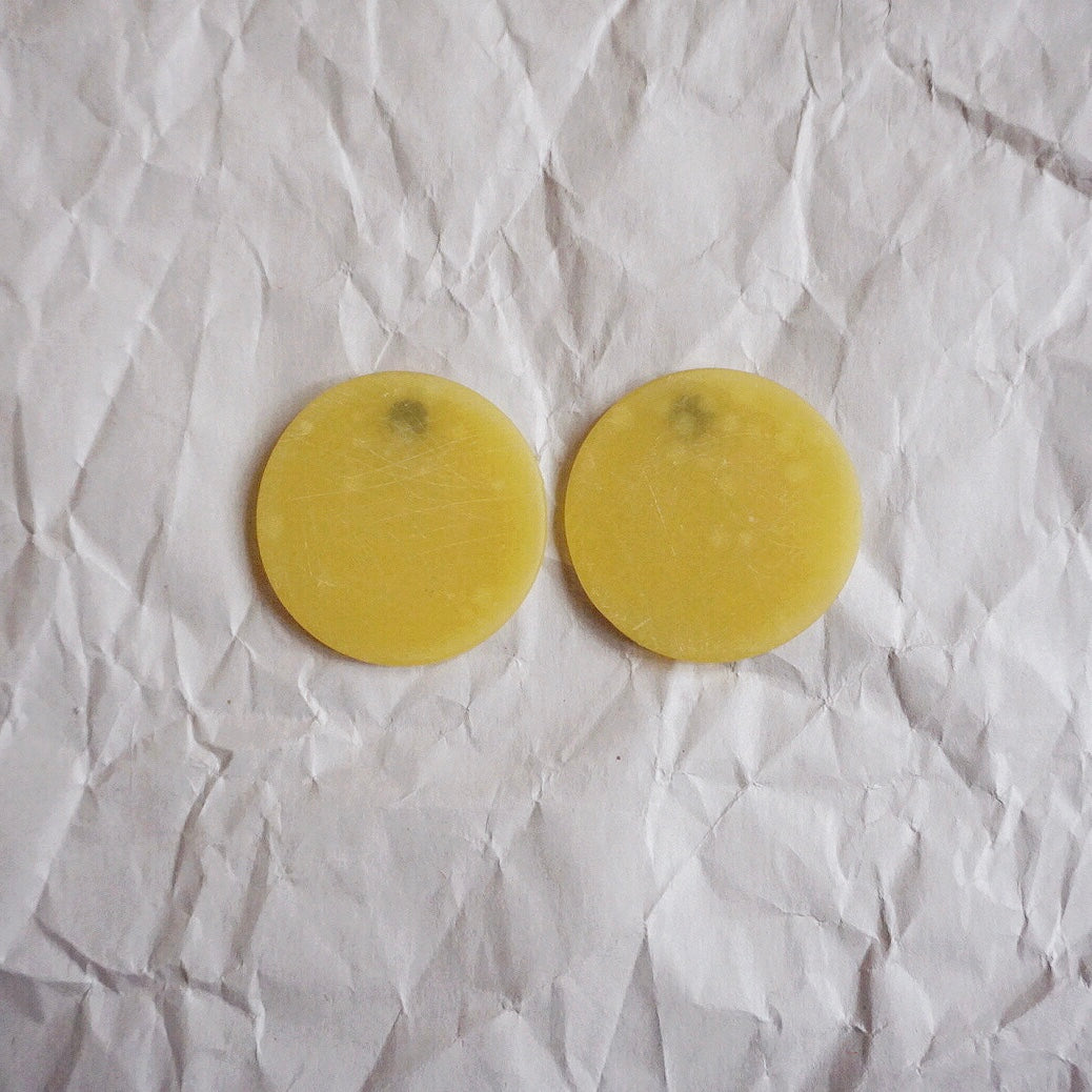 Simple Round Chartreuse Sea Glass Studs