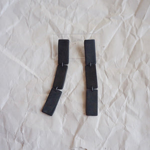Linear Stack Earrings in Noir