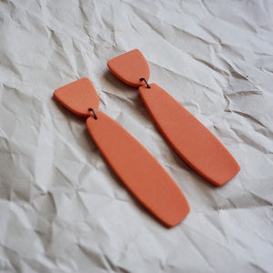 Louise Elongated Earrings in Navel Orange