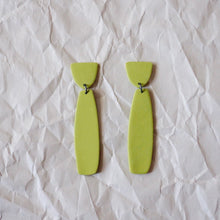 Load image into Gallery viewer, Louise Elongated Earrings in Chartreuse