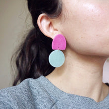 Load image into Gallery viewer, De Nada Small Dangle Earrings // Noir &amp; Chartreuse